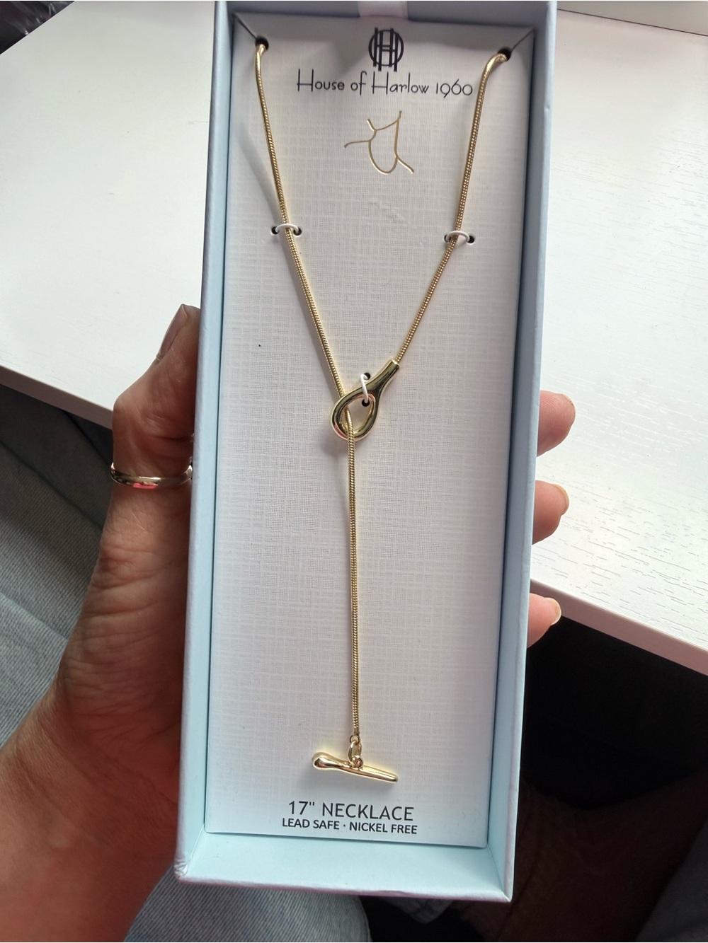 Gold Lariat Style Togle Y Necklace House of Harlow